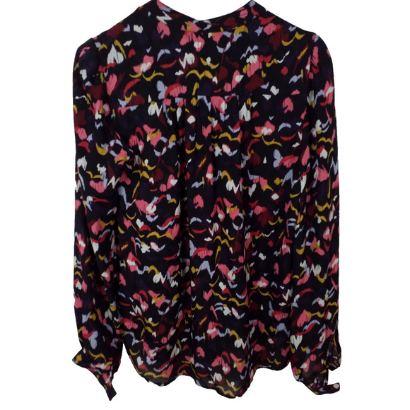 A.L.C. Silk Floral Print Long Sleeve Top Size 0 - Picture 3 of 7